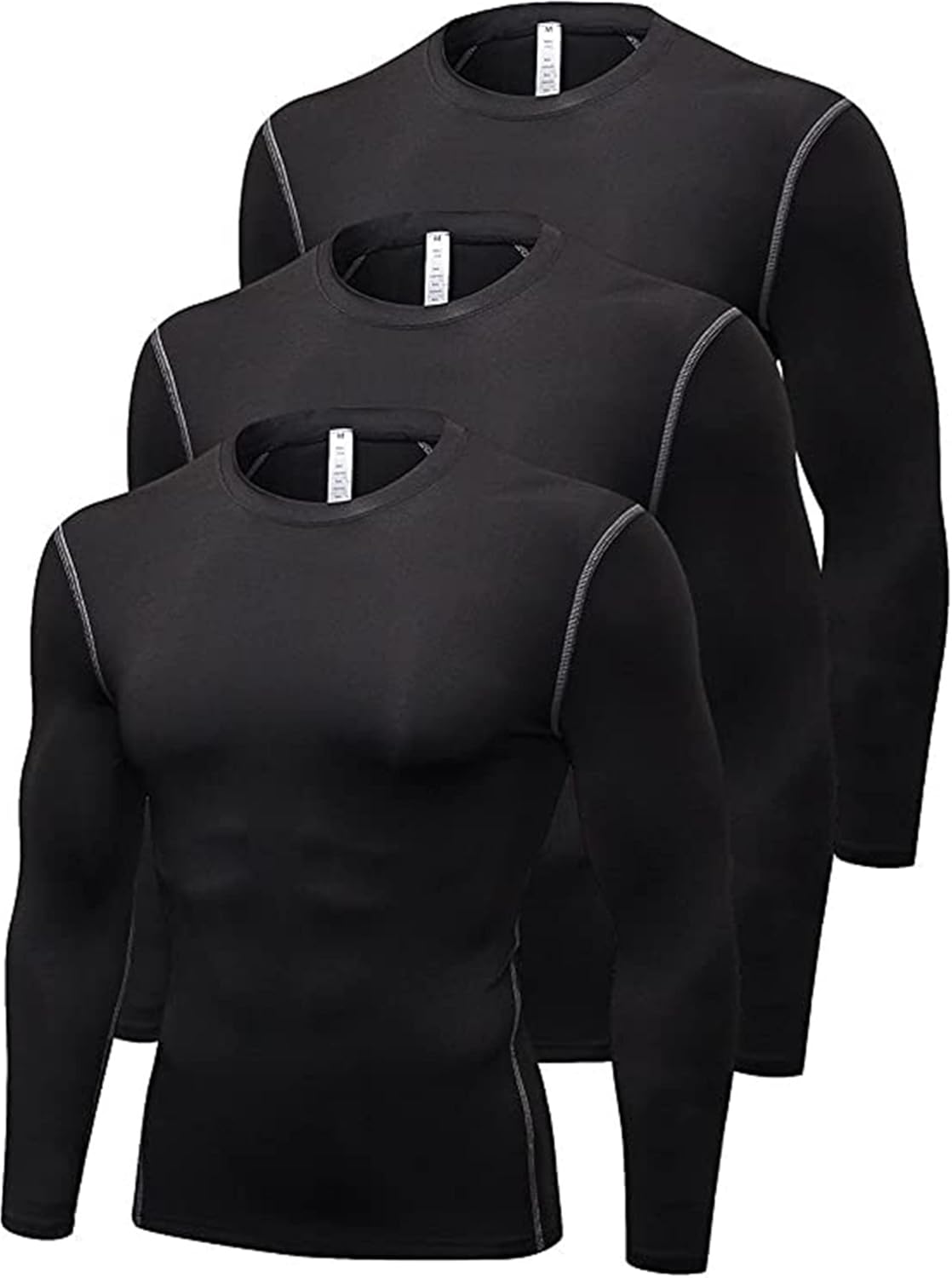 SANANG Men's Long Sleeve Shirts Quick Dry Fitness Running Yoga Shirts