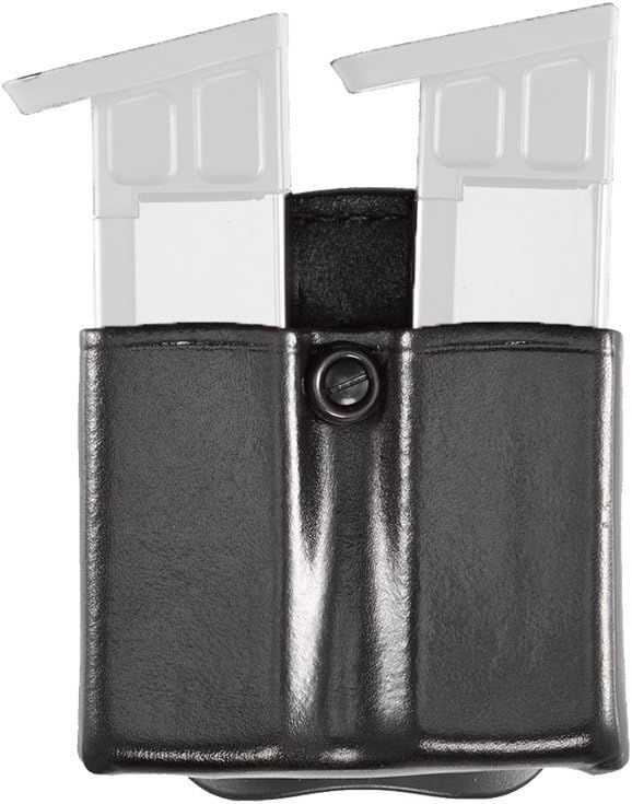 Aker Leather A523 Twin Double Magazine Pouch, Open Top Leather Holder Fits Single & Double Stack Magazines, Dual Mounting System with Adjustable Retention, Fits Belts up to 1.75 Inches, Made in USA