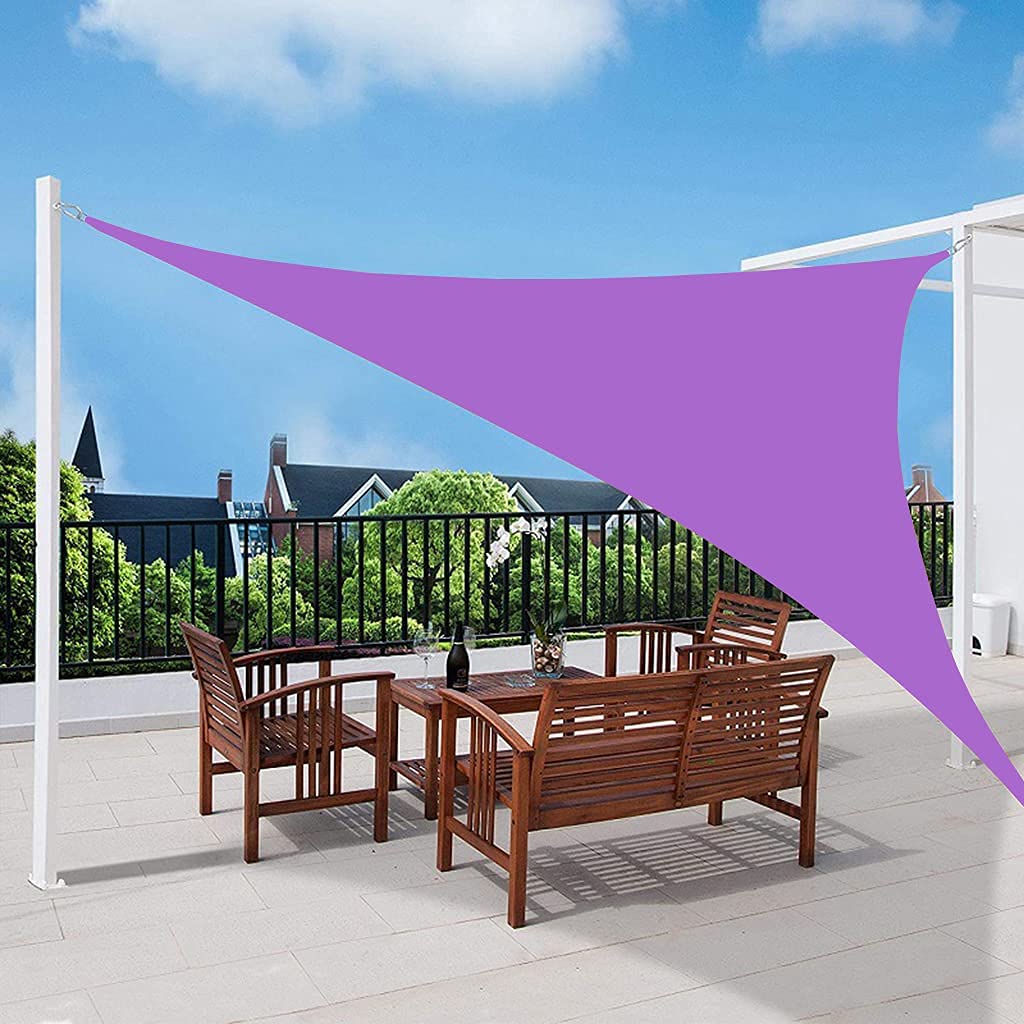 Vela parasole impermeabile baldacchino triangolare, tenda sole in poliestere PES 95% anti UV, feste, giardini, attività all'aperto (viola), 6X6X6M, 4X4X4M
