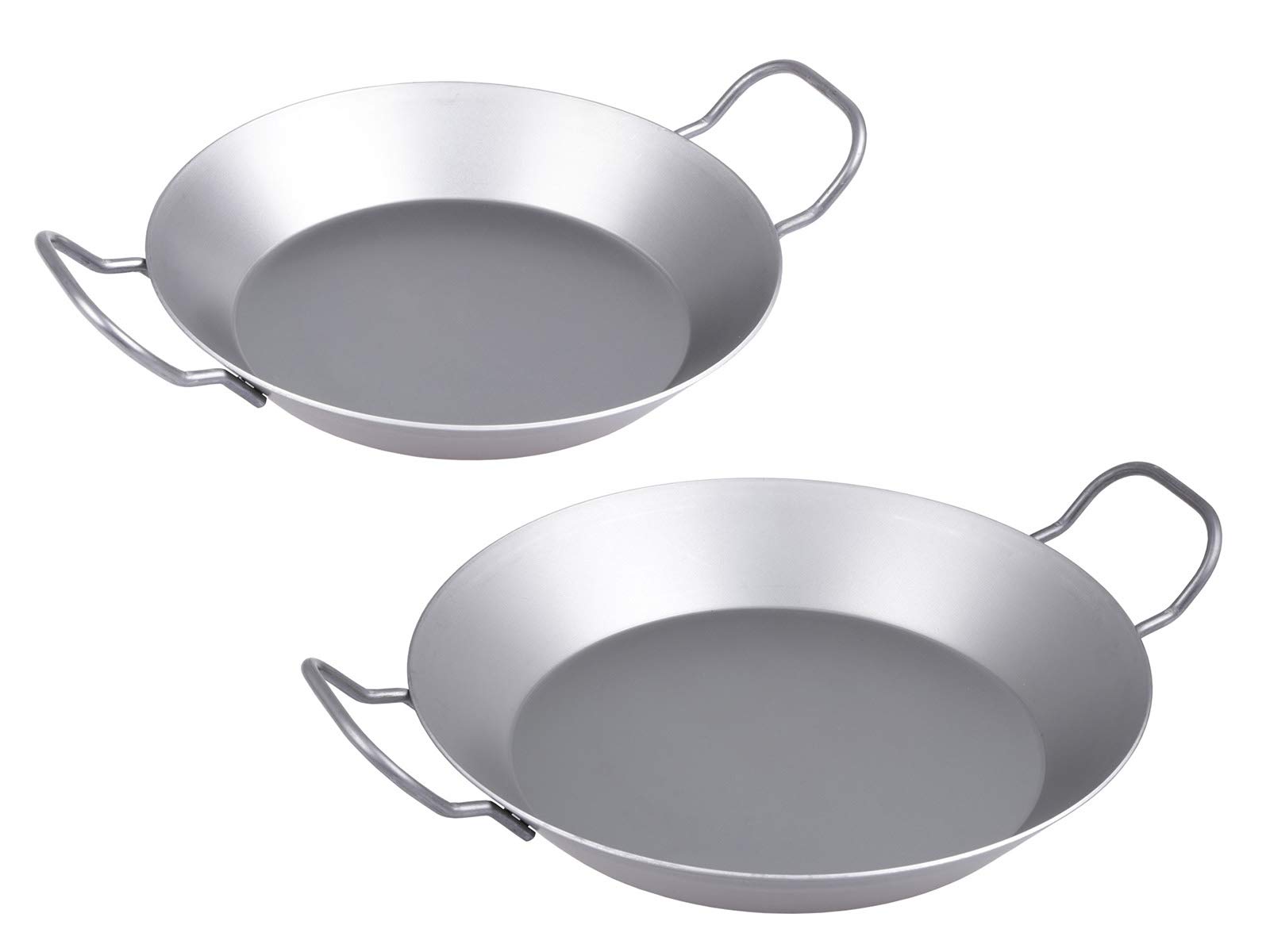 IJzeren pan gesmeed, set van 2, zilver