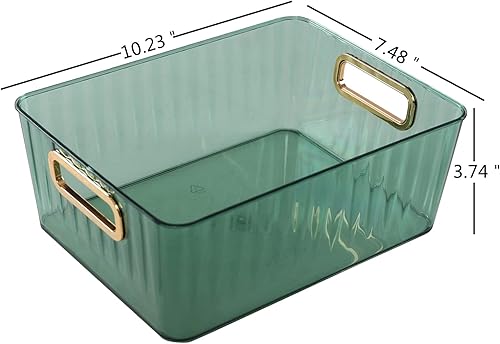 Miniatura 2 de Contenedores organizadores de almacenamiento transparentes para despensa, verde, 6 paquetes