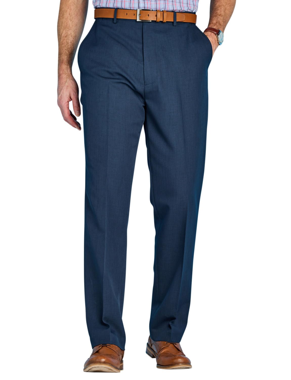 Pegasus Men's Stain-Resist Trouser with Hidden Stretch Waistband Easy-Care and Versatile Pants Navy 38W / 31L