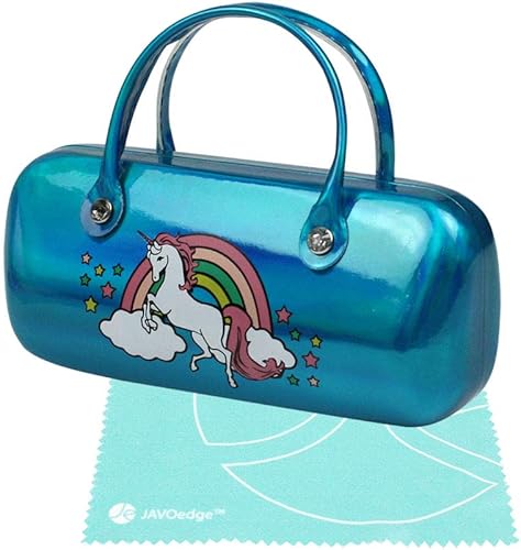 JAVOedge Estuche rígido para niños, niñas, niños, carcasa rígida con asa y paños