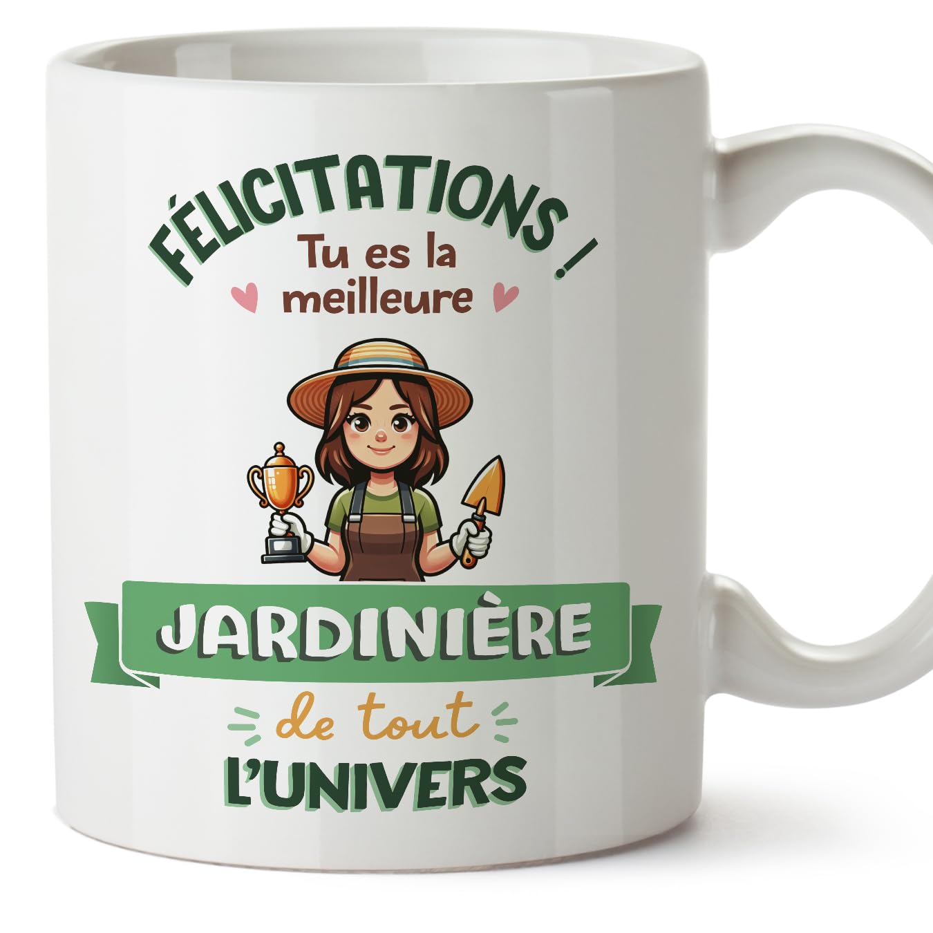 MUGFFINS Gardener Woman Mug - in French - Meilleur Univers Trophée - Funny Gift for Colleagues - Ceramic 11oz Mug — image 1