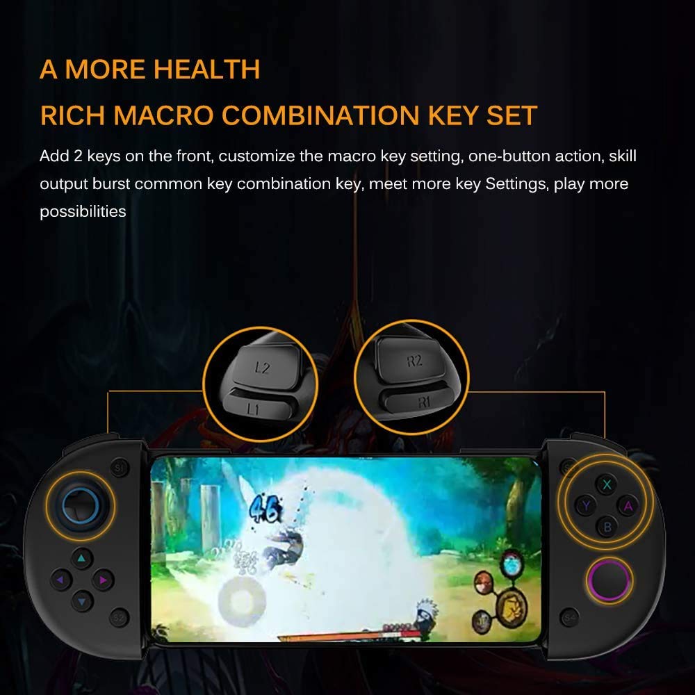 Controlador de Juegos móviles, Gamepad Joystick con conexión Tipo C Controlador retráctil Estable una función