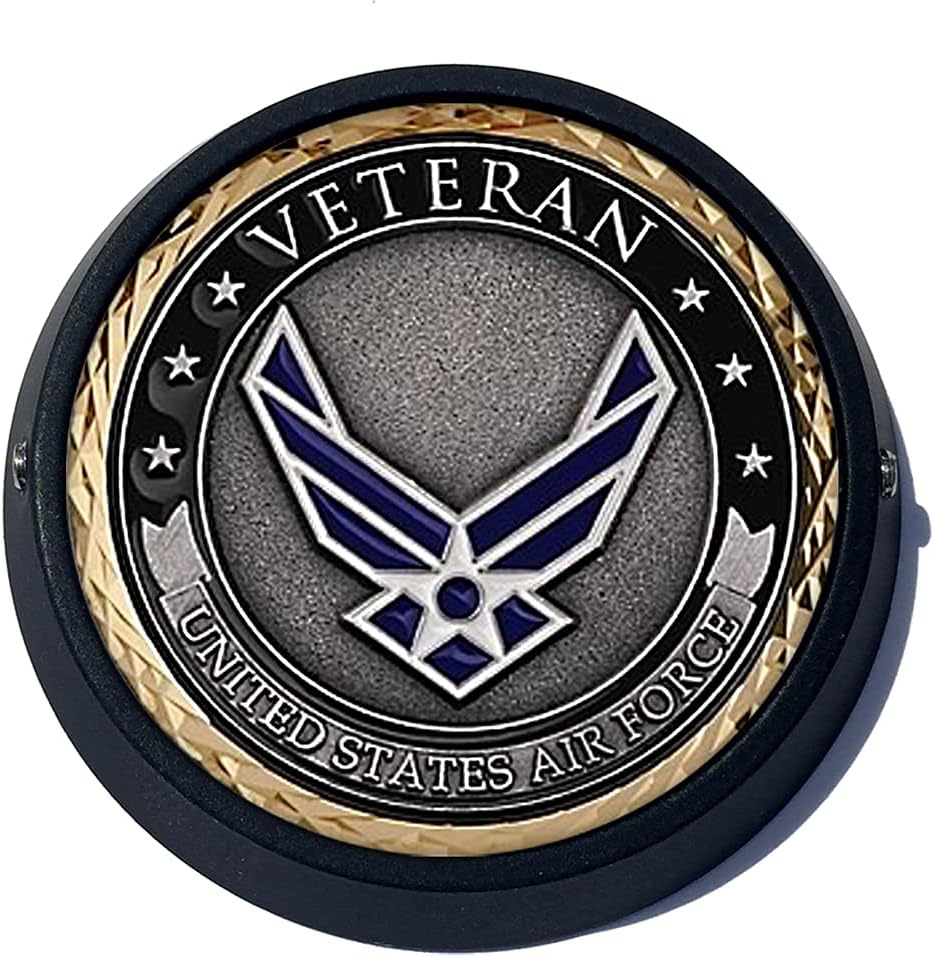 Air Force Veteran Harley Black Horn Cover Coin Mount Set