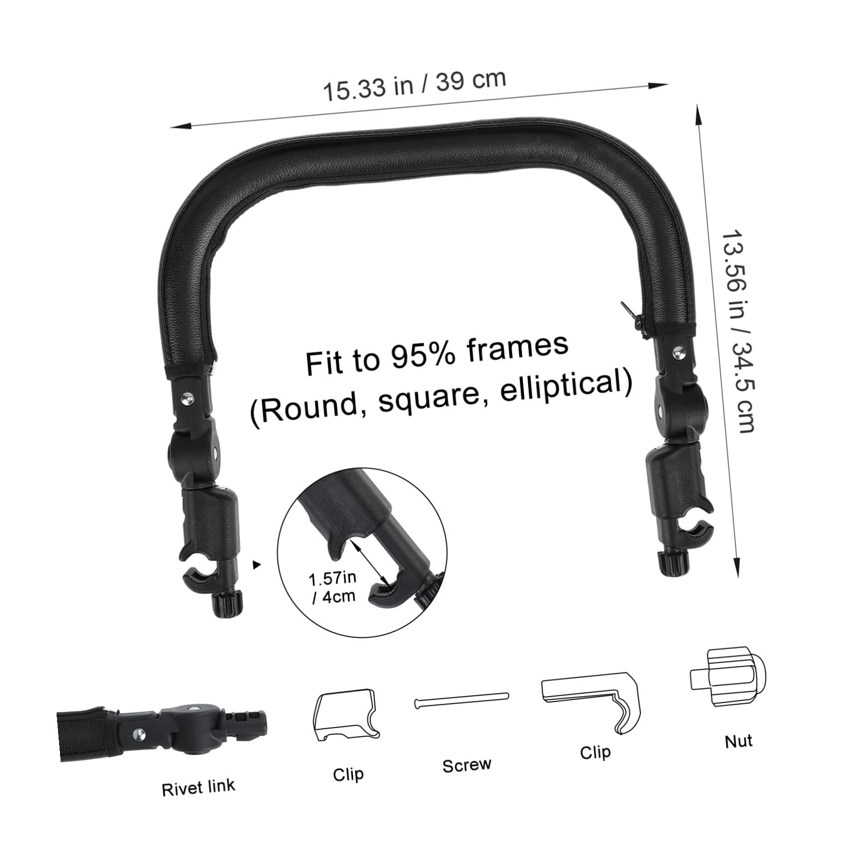 Asa de Repuesto para Cochecito, Barra Ajustable para Tubo de 3cm