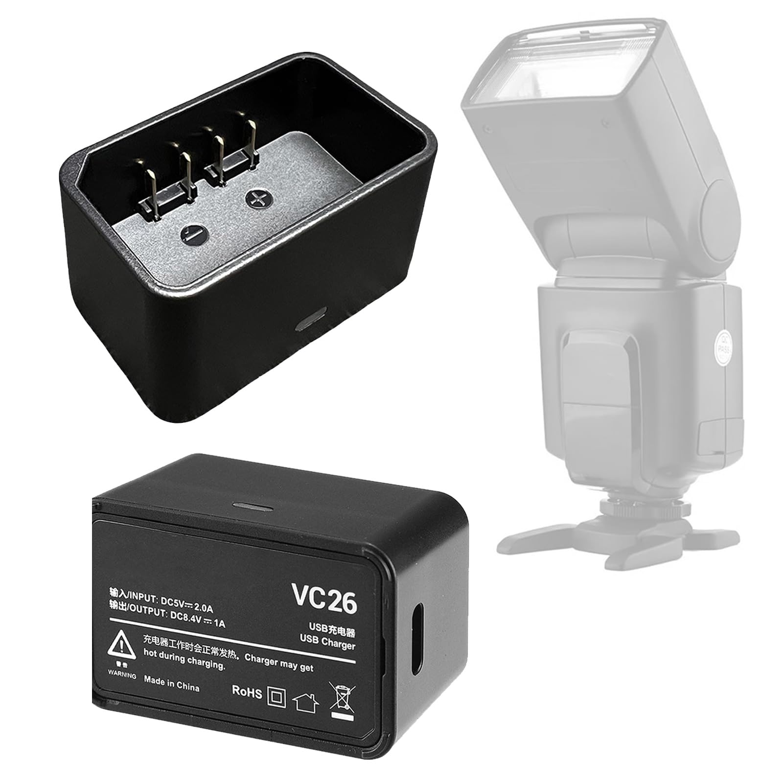 Adaptador de batería portátil VC26 USB cargador redondo unidades de flash para fotografía WB100 VB26 V1N V1F V1O V1P V1S V1C VB26A V860III V850III Fotografía BATTERAL CHOLGER
