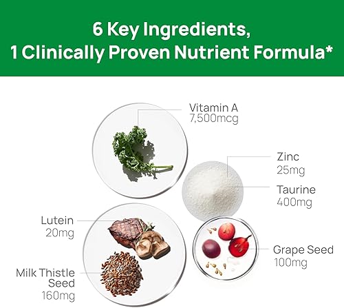 Miniatura 4 de VHC Vitaminas para los ojos con luteína, arándano y zinc, suplementos 10 en 1, resveratrol semilla de uva, quercetina, taurina, cardo mariano,