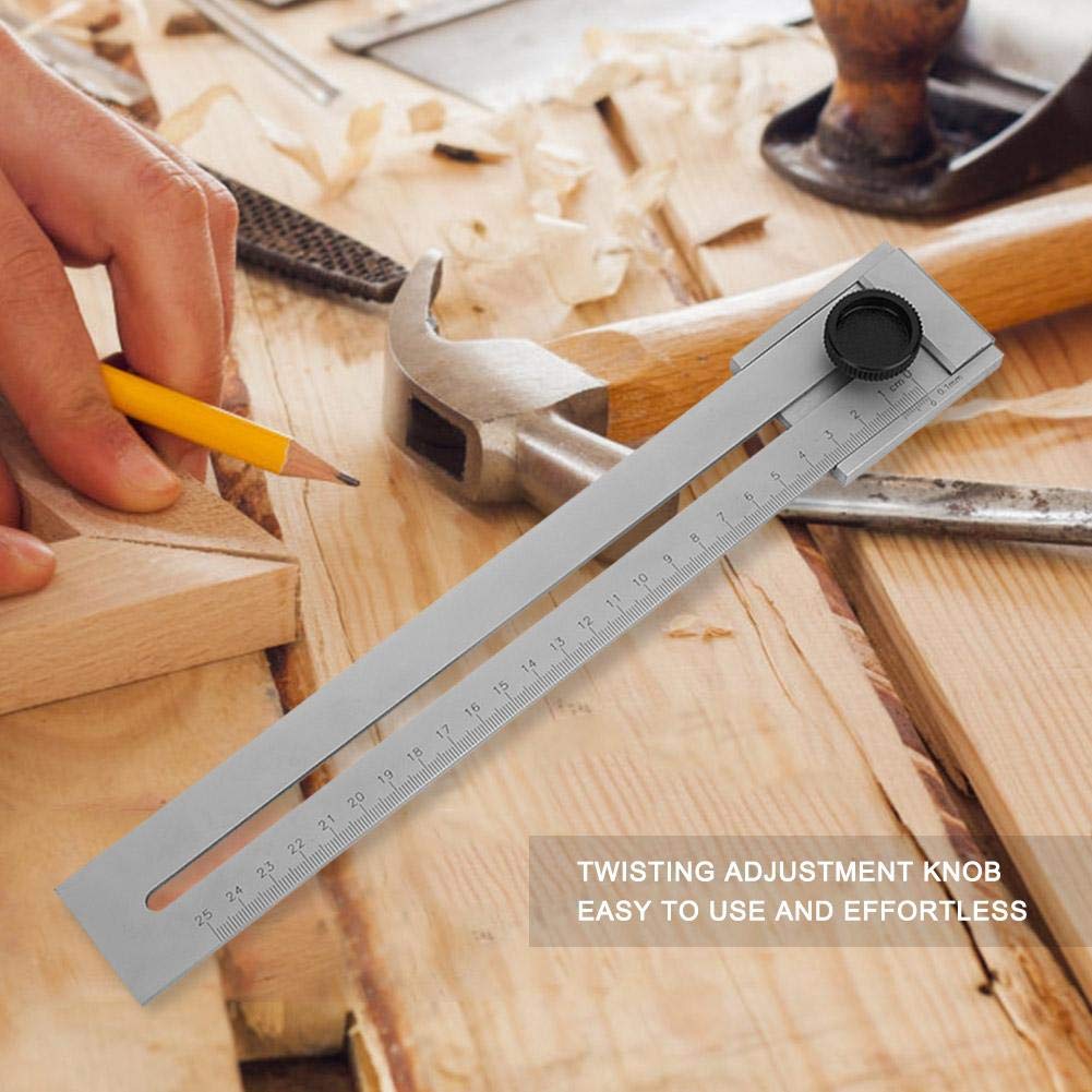 Trusquin de Traçage Métal, 0-250mm Plage de Mesure Jauge de marquage en Acier au Carbone Outils de Mesure pour le Travail du Bois, Trusquin de Menuisier
