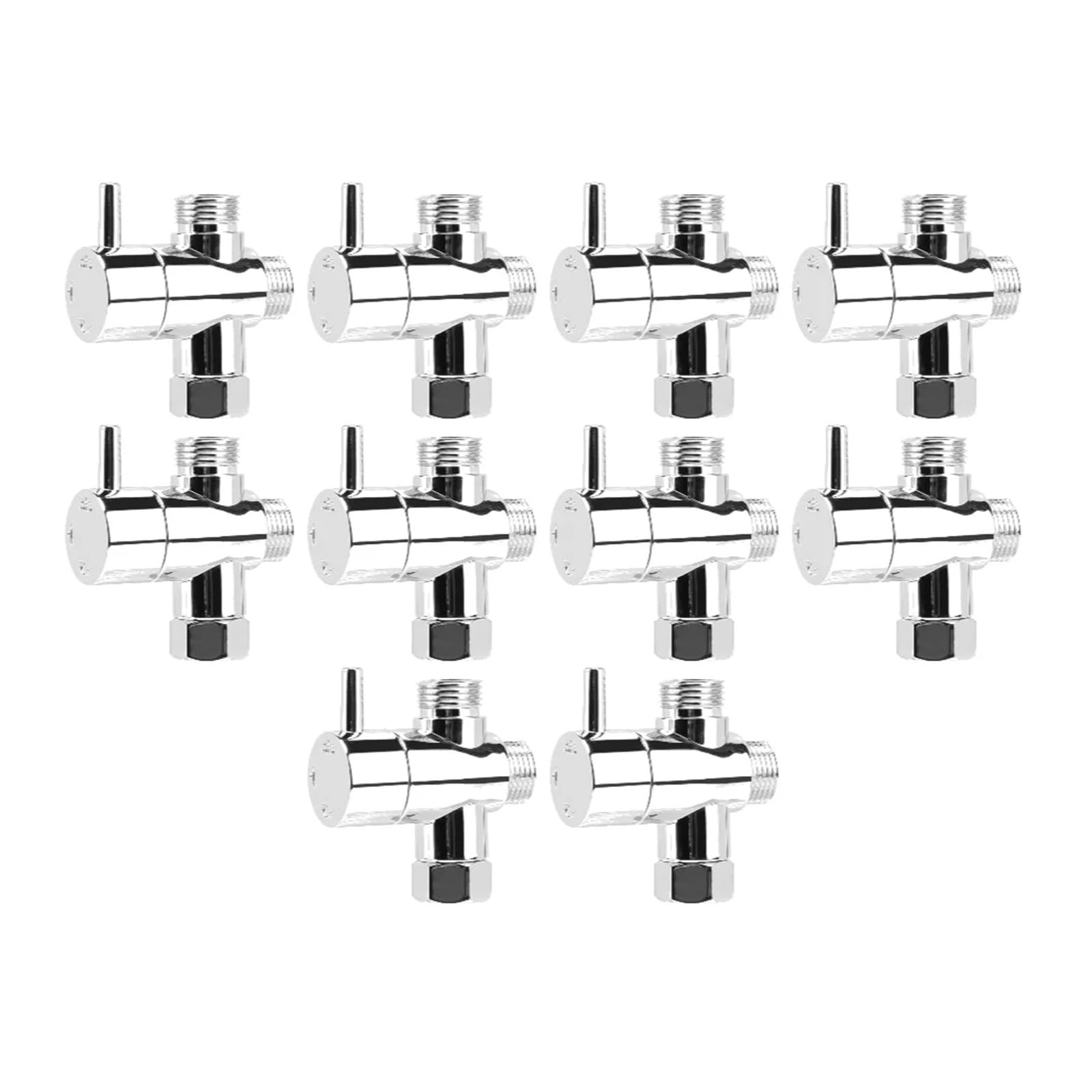 10-1PC Válvula desviadora de cabezal de ducha de 3 vías, interruptor de tres funciones, adaptador, conector, grifo, accesorios de baño for hotel y hogar(10PCS)