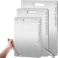 Pure Titanium Cutting Board 12x9 Inch - 2025 Upgrade Double-Sided, Dishwasher Safe, Hygienic Durable Kitchen Chopping Board