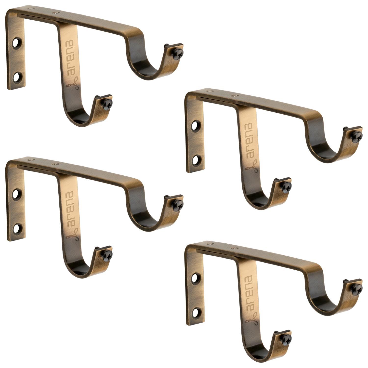 Arena Curtain Rod Holder Antique Brass Designer Heavy Duty Stainless Steel Double Curtain Rod Brackets with Mounting Hardware for 1 Inch Rods (CB242) (Pack of 4) (B0CKYQ1KLF) Amazon Price History, Amazon Price Tracker