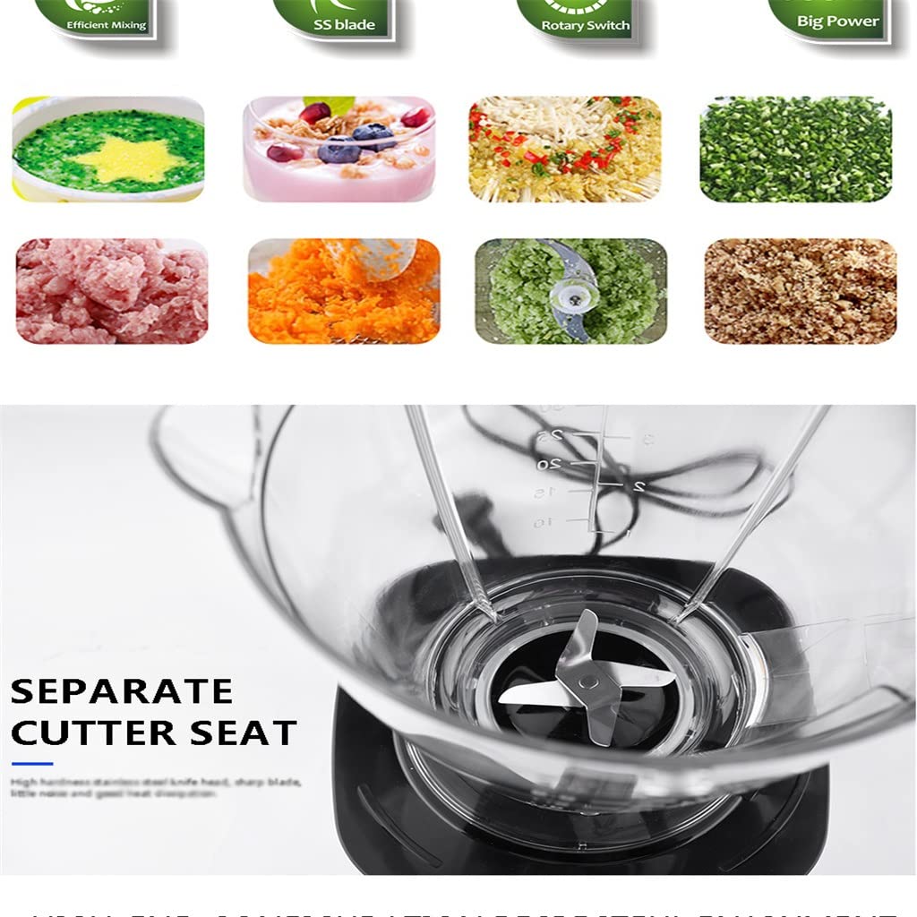 Procesador de Alimentos 2 en 1, Hoja SS de 800W, picadora eléctrica Multifuncional for Cocina doméstica, picadora de Carne