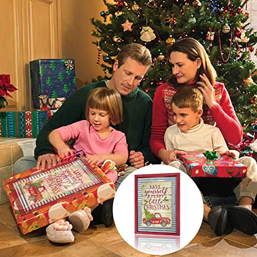 Ouchan Christmas Galvanized Corrugated Distressed Frame Red Truck Wall Art Sign Plaque(Have Yourself A Merry Little Christmas) #TOP5