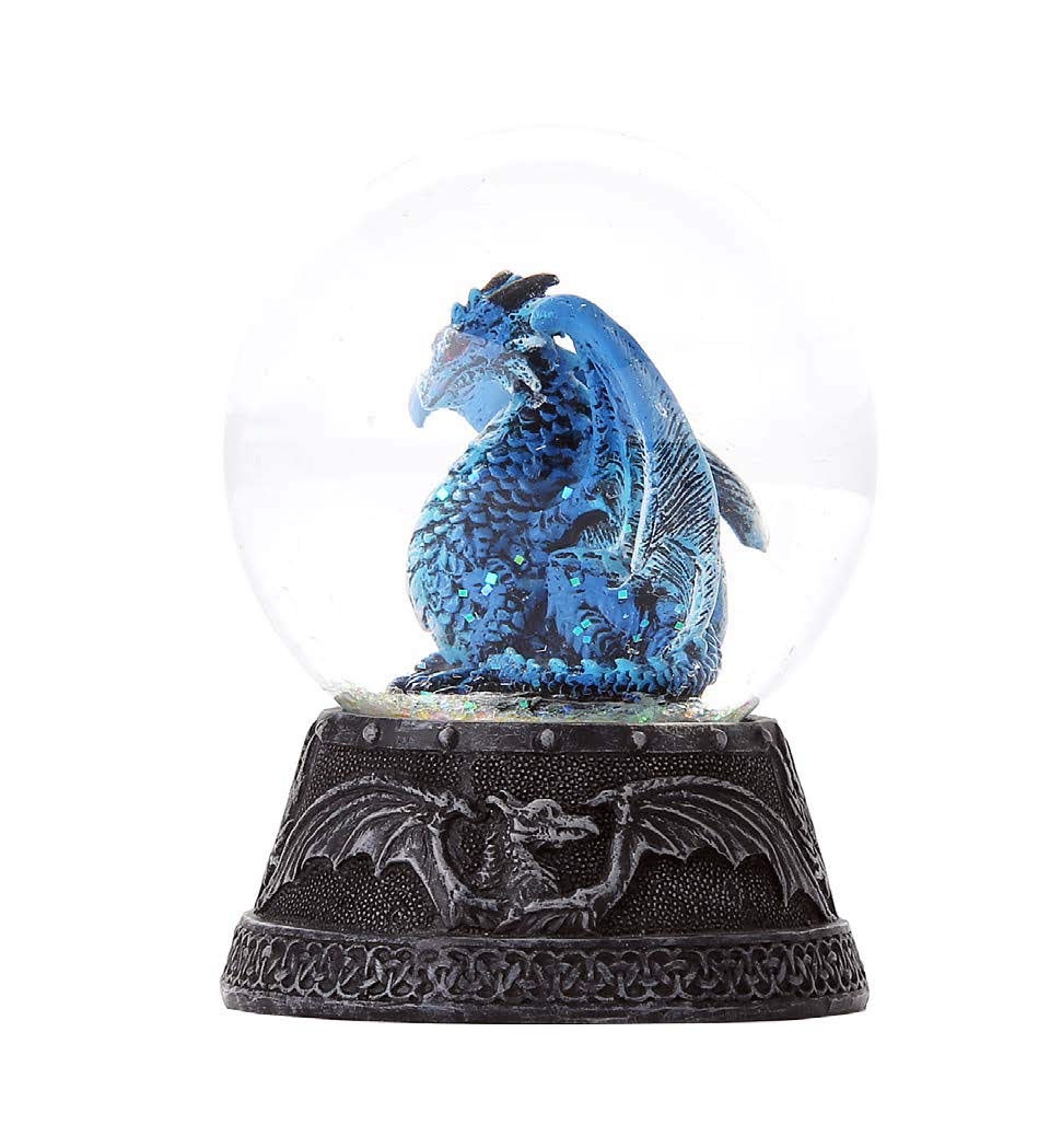 Pacific Giftware Dragon Ball Water Globe with Glitters 80mm Resin Figurine Home Decor Gift Collectible (Quicksilver Blue)