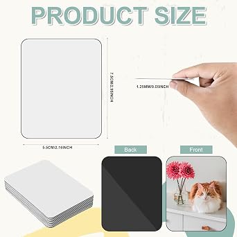 100 PCS Sublimation Magnet Blanks Bulk 5.5 x 7.5 CM, Personalized Sublimation Refrigerator Fridge Magnets for DIY Home Kitchen Microwave Oven Laptop Blackboard Decor, Blank Magnets for Sublimation