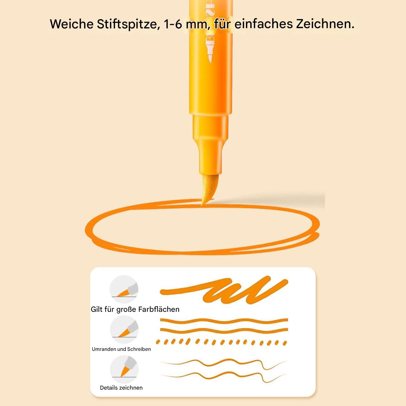 Generisch Markery akrylowe, 60 sztuk, farby do tkanin z nadającymi się do prania, do płótna, metalu, ceramiki, papieru, klasy, uczniów, dorosłych, wielokolorowych