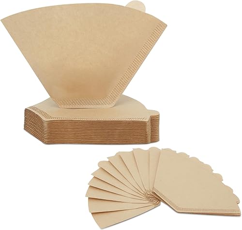 Miniatura 1 de Filtros de café 4 conos, 100 unidades de filtro desechable sin blanquear para cafetera por goteo, filtros de papel de café de 8 a 12 tazas, filtros