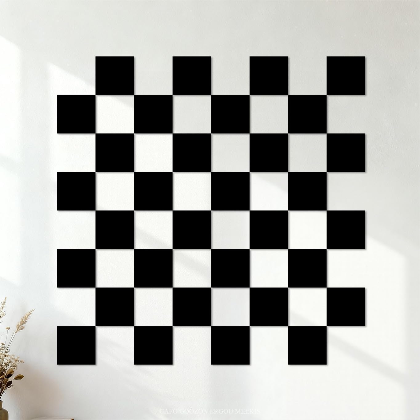 Wall Vinyl Sticker Decor Make Your Own Chess and Checkers Game Board Table Citation Game Room 54.6x54.6cm Tattoo Culture Black โ image 1