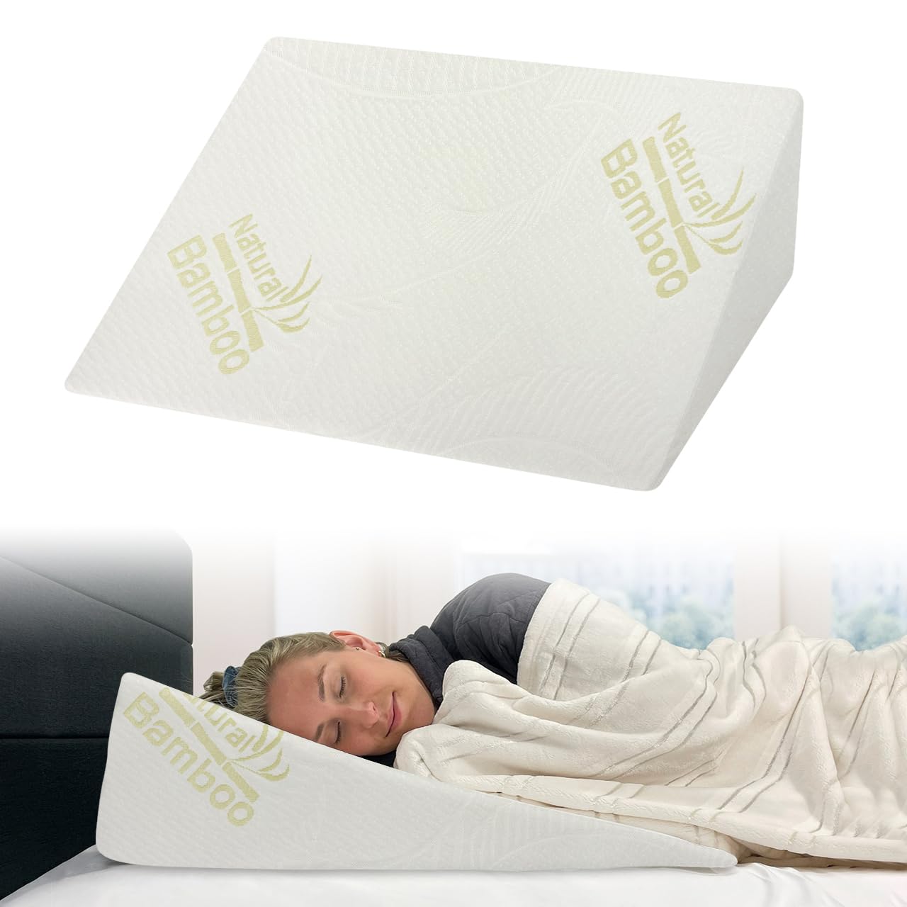 IlGruppone Cuscino Cuneo Da Lettura Ergonomico Letto E Divano Sollevatore Gambe Pesanti Schiena Fodera In Bambù Prodotto Italiano Circolazione Ginocchia Antireflusso