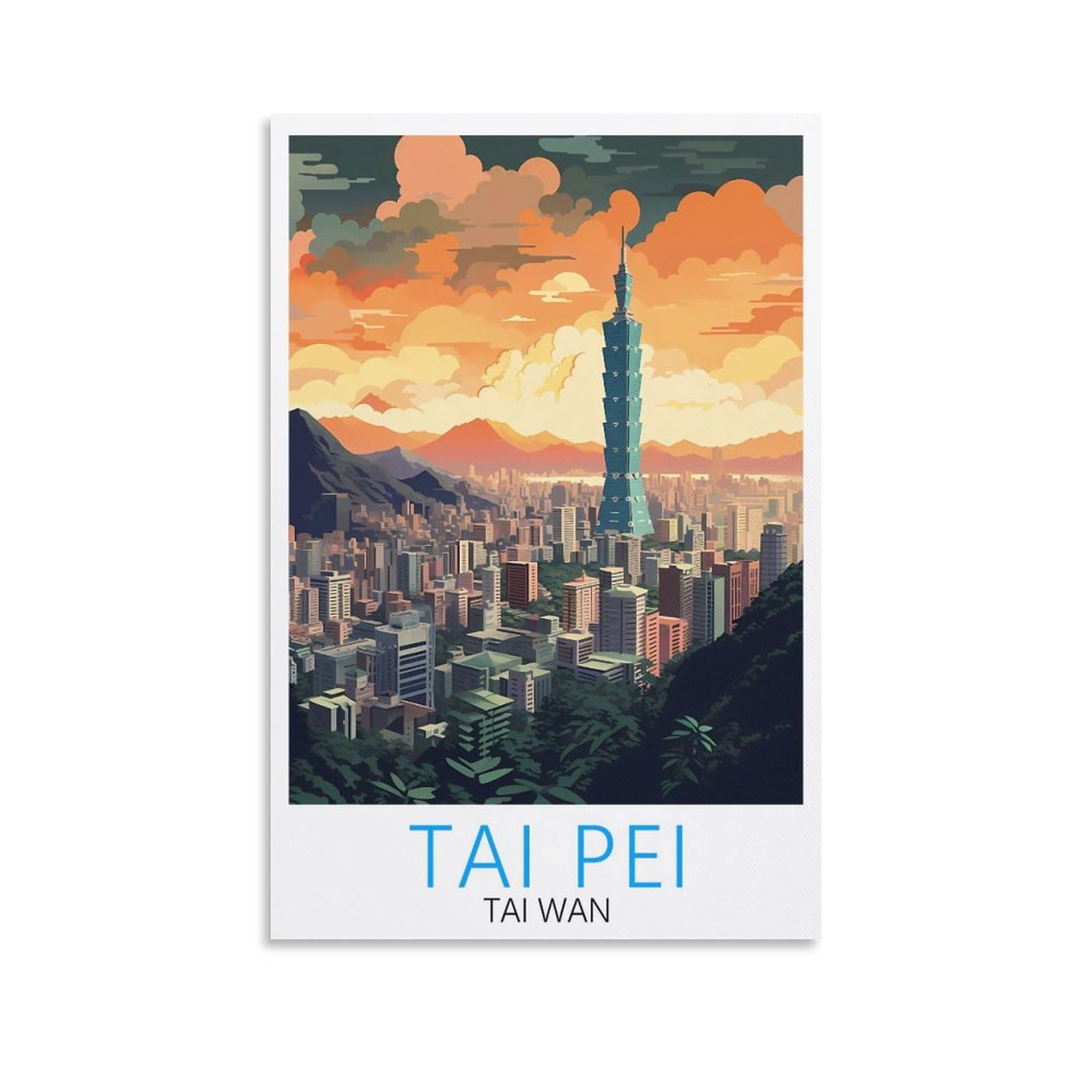 SePkusTai Wan Tai Pei Vintage Travel Posters 08x12inch(20x30cm) Canvas Art Poster And Canvas Wall Art Living Room Poster, Wall Art Modern Home Bedroom Decor Poster