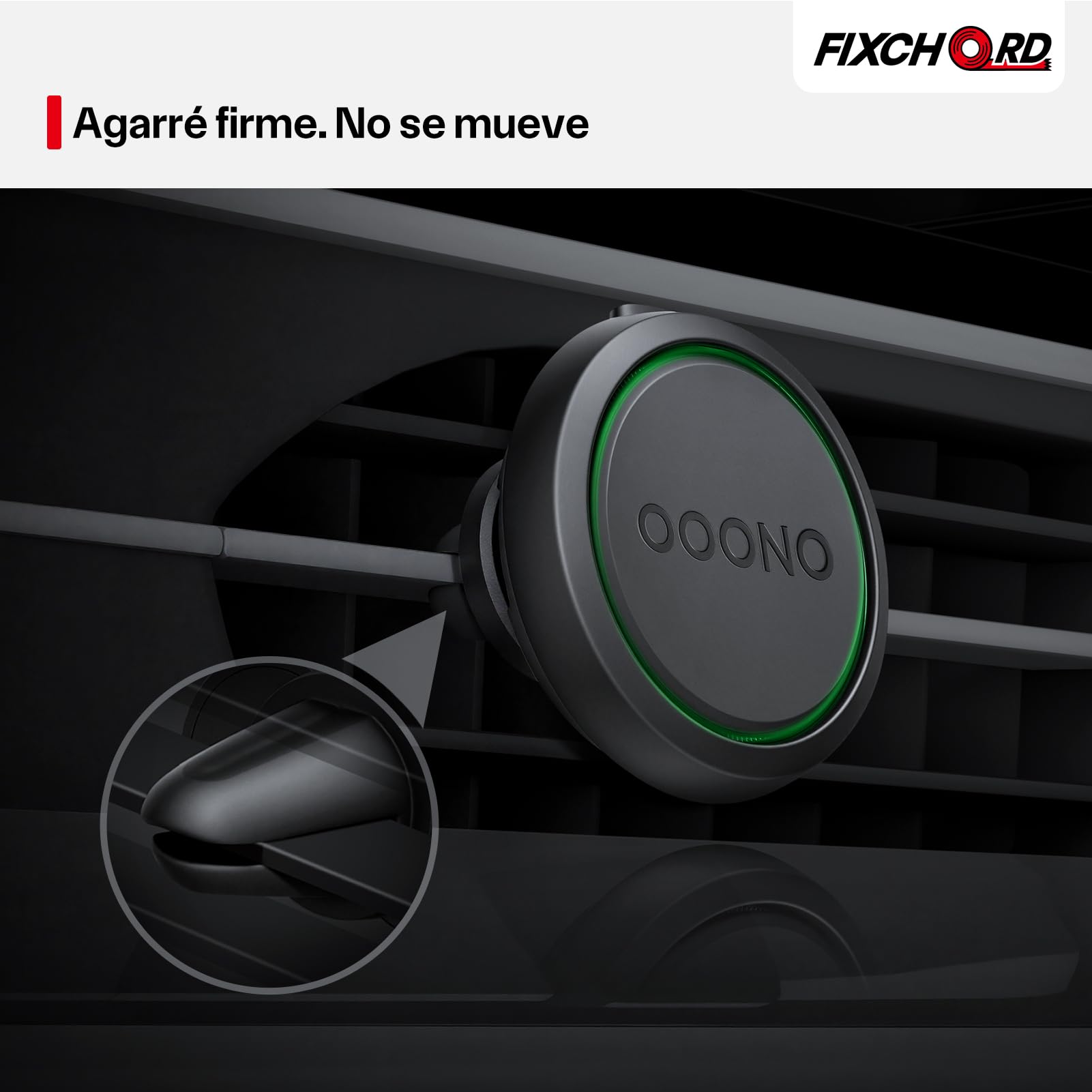 Soporte Magnético para Rejilla de Aire Acondicionado de Coche OOONO CO-Driver NO2, 1 Unidad de Soporte Magnético con Imanes Integrados Compatible con la Alarma de Radar OOONO NO2