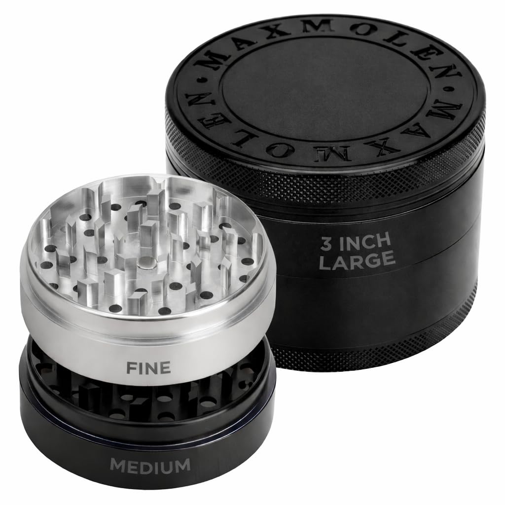 3" Inch Large Spice & Seasoning Grinder, Dual Grind Plate for Fine and Medium result