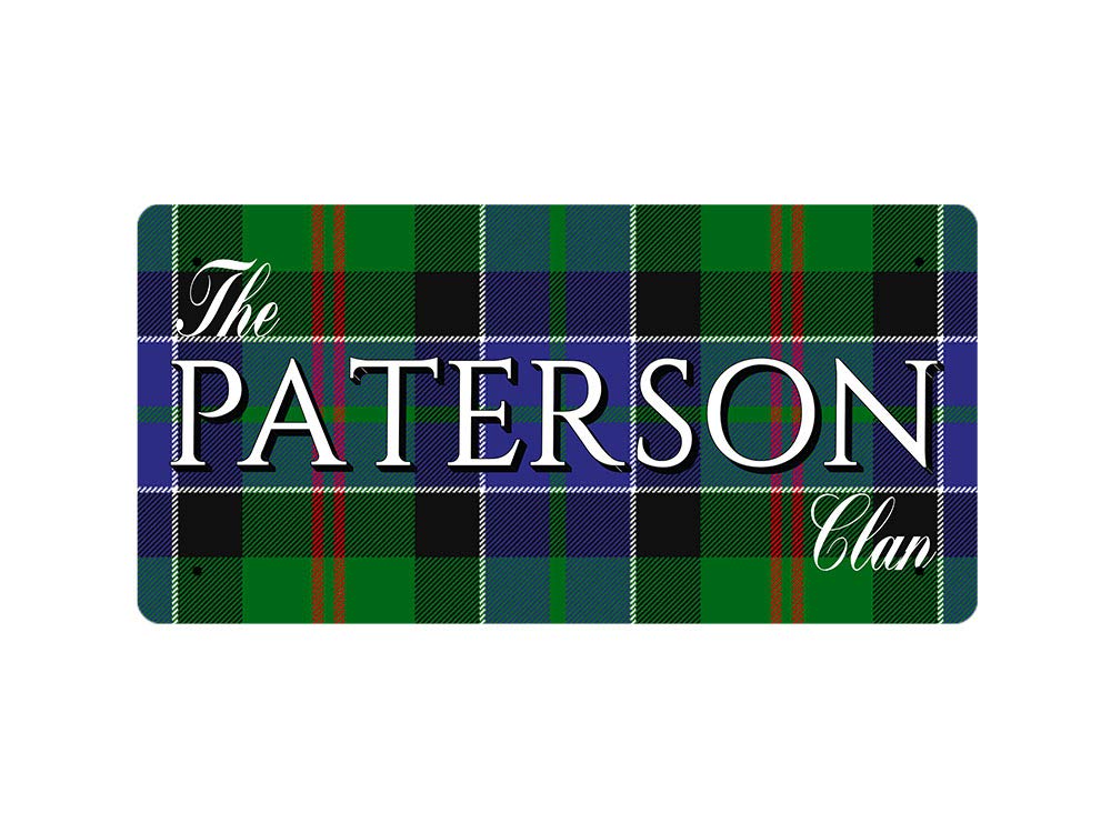 McMug - The Paterson Clan (Paterson Tartan) - Metal Sign, Decorative Sign, 200mm x 100mm