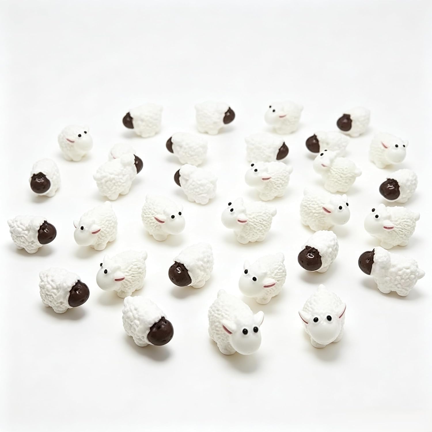 25Pcs White Miniature Sheep Figurines Mini Herd of Sheeps Figure Cake Toppers Moss Landscape Decoration DIY Terrarium Crafts OrnamentοΌCake and Cupcake Toppers Cake and Cupcake Toppers