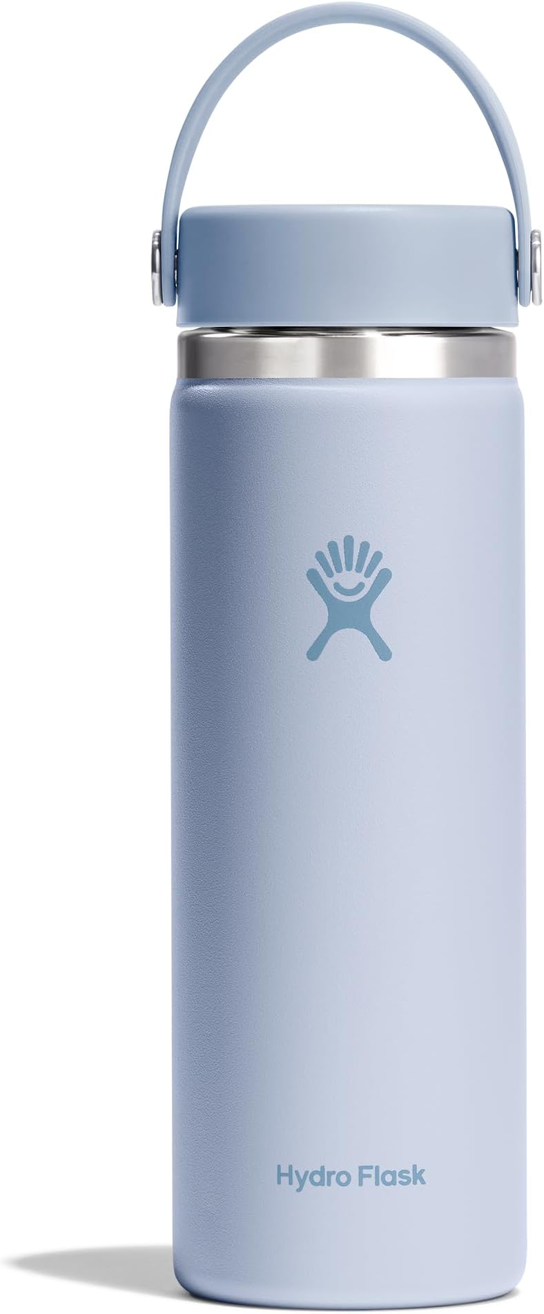 Water Bottle - Insulated Stainless Steel - Wide Mouth Flex Lid, Non Spill, Leakproof and Refillable in 20 Oz Surf Blue