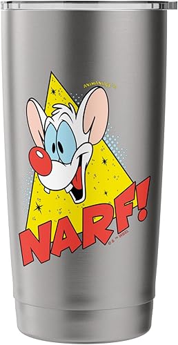 Miniatura 3 de Pinky and the Brain Narf - Vaso aislado de acero inoxidable Negro -,Cepillado inoxidable