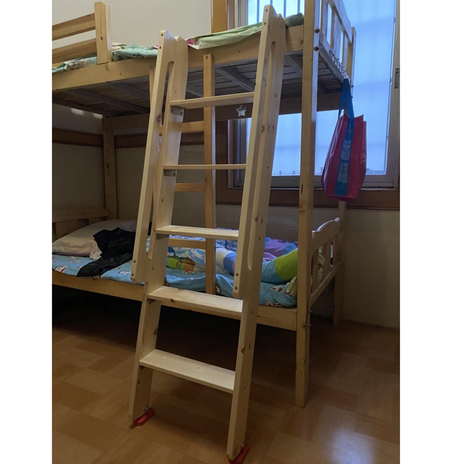 GJMSSMY Wooden Climbing Ladder with Handrails and Wide Steps for Bunk Beds and Treehouses