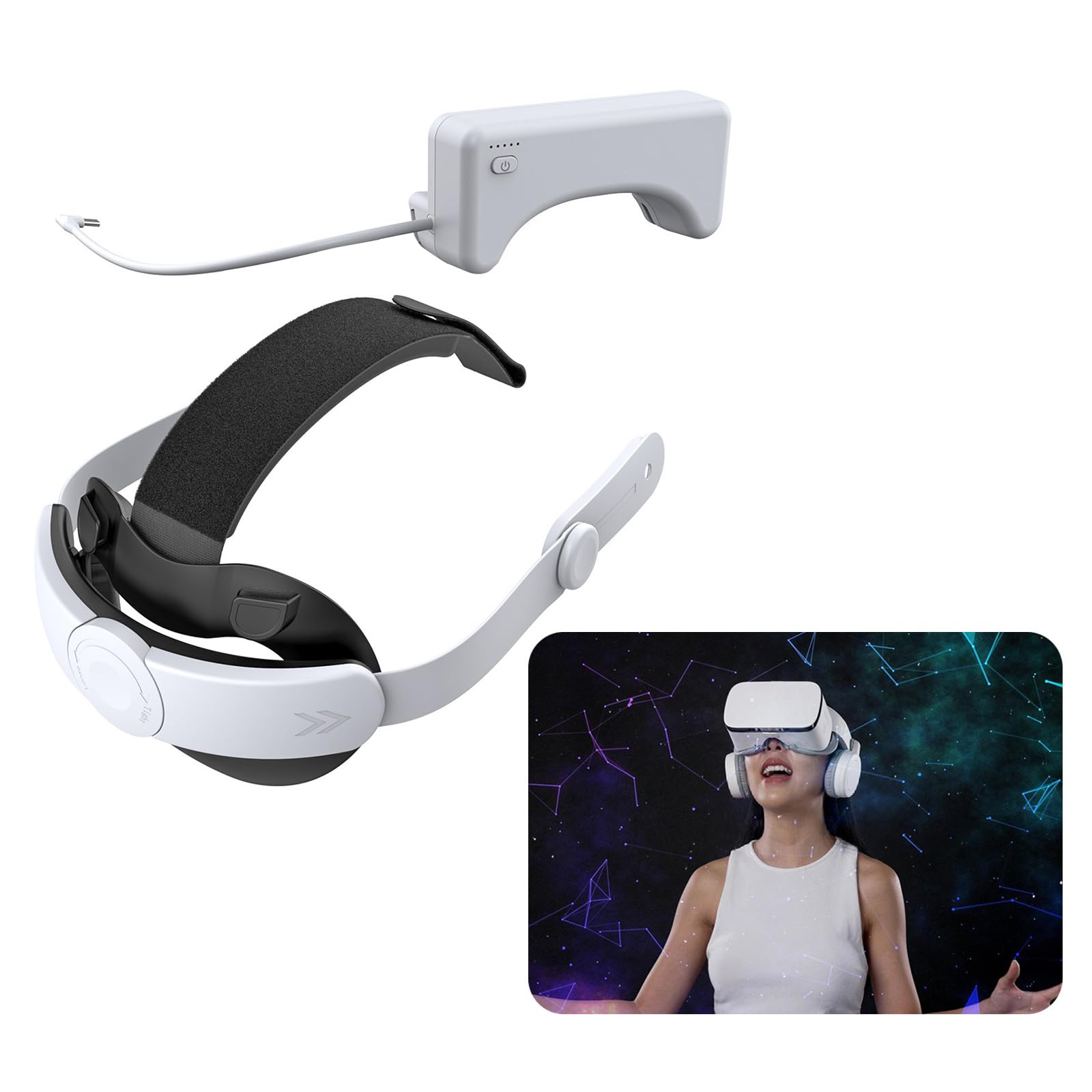 Diadema con batería para 3 / 3S 18500 MWh, correa de carga rápida de repuesto para mayor comodidad y tiempo de reproducción, auriculares de realidad virtual, acolchado cómodo