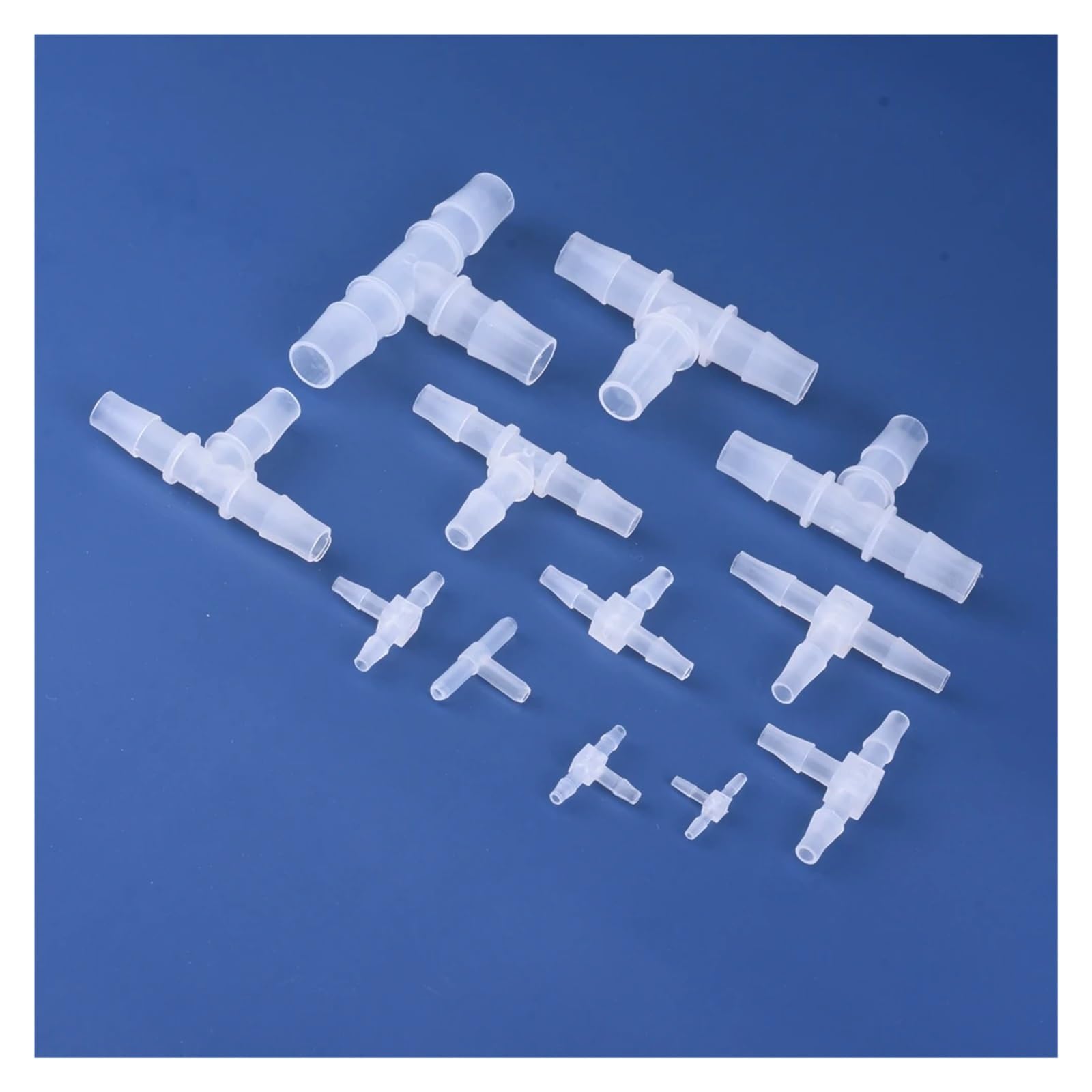 Revive Furniture Kunststoff-Rohrverschraubung 1,6 mm - 14,2 mm Pagoden-Widerhaken, gleich 3-Wege-T-Stück, Fischtank, PP-Einsatz, Schlauchverbinder for den Hausgarten(50 Pcs,2.4mm)