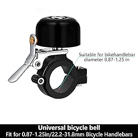 Greallthy Bike Bell Classic Brass Bicycle Bell,Bike Bells for Adults Kids, Loud Retro Bell for Road & Mountain Bikes, Universal Handlebar Fit (Black).