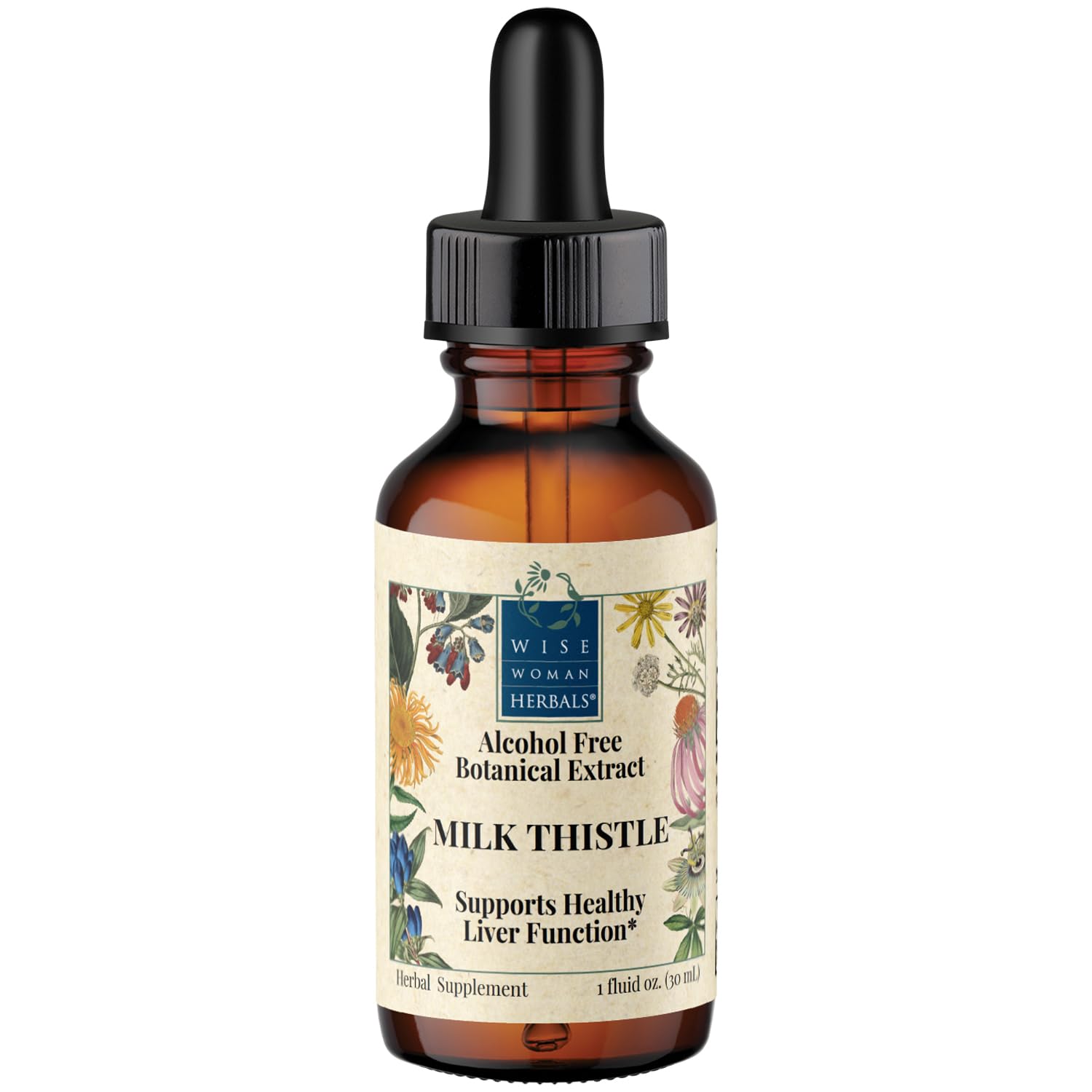 Wise Woman Herbals Milk Thistle Glycerite: Liver Support, Alcohol-Free, 1oz