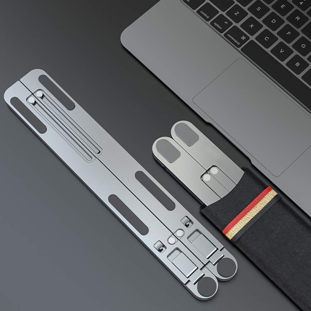 Soporte para laptop, soporte para portátil, soporte plegable para laptop, elevador de 8 alturas ajustables, para computadora de escritorio y tablet