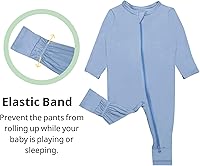 Vista 4 de GUISBY Mamelucos sin pies para bebé, pijamas de rayón con cremallera de 2 vías con pijama de manga larga