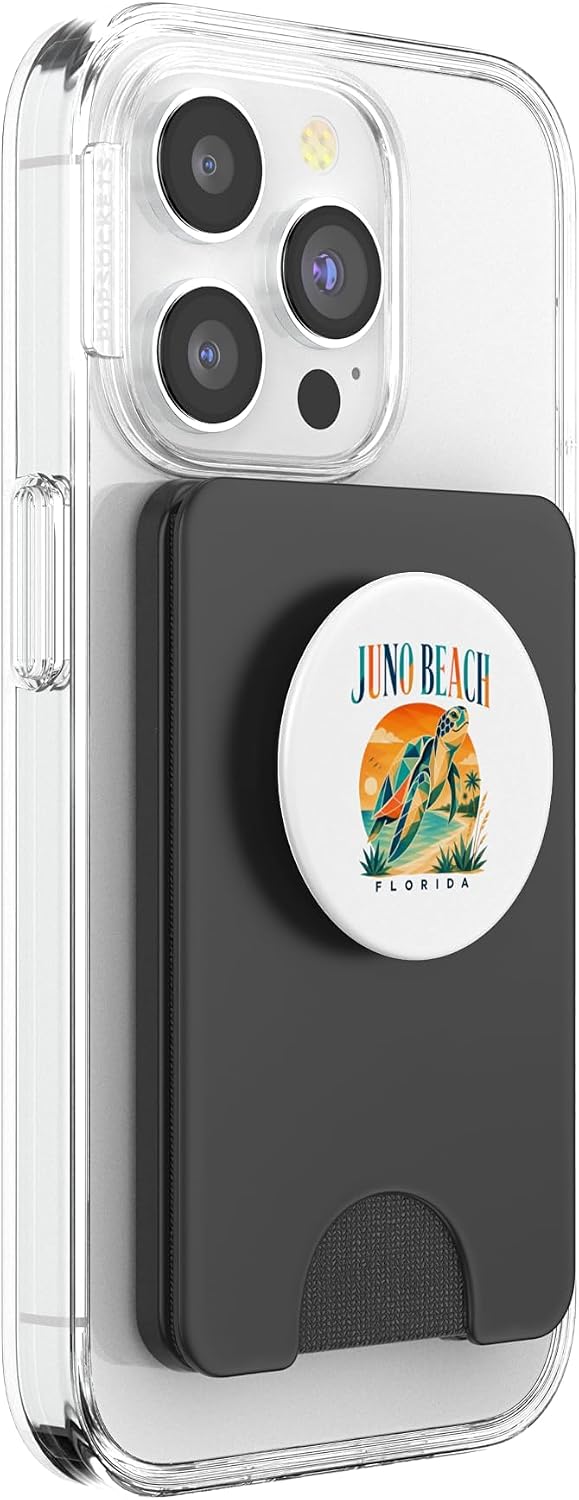Juno Beach Florida Geometric Sea Turtle Design PopSockets PopWallet for MagSafe image 4