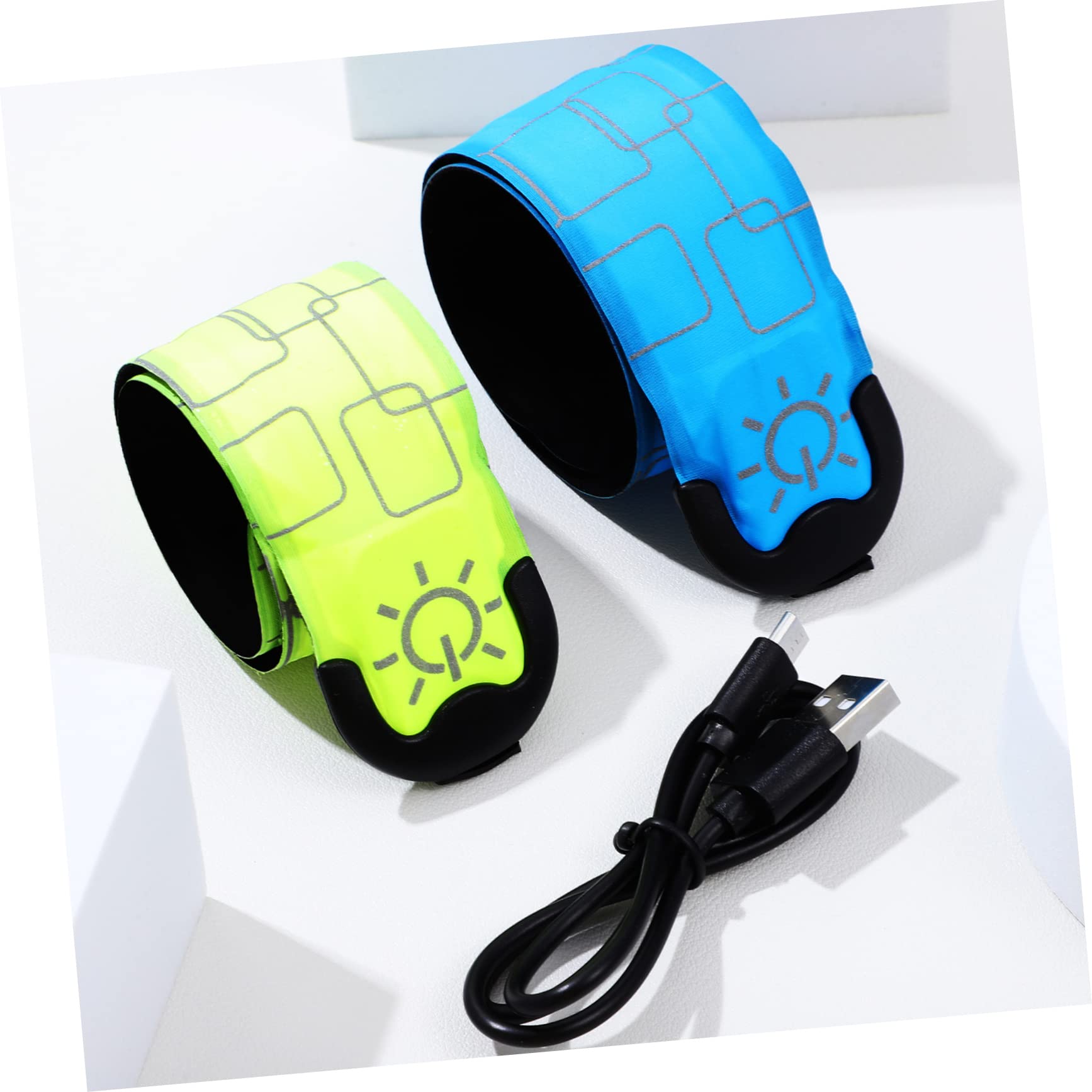 POPETPOP 4 Piezas LED de Recargables Correr Brazaletes de Alta Visibilidad Jogging Iluminación
