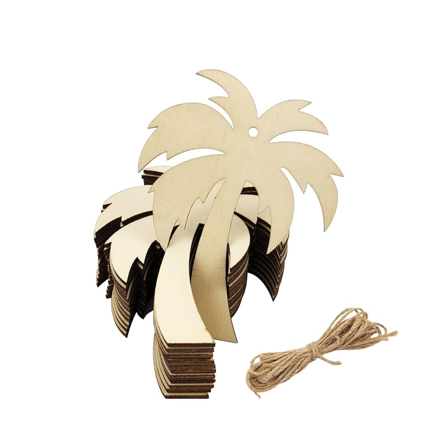 Amazon.co.jp: 木製ヤシの木の切り抜き 未完成の木製ココナッツ