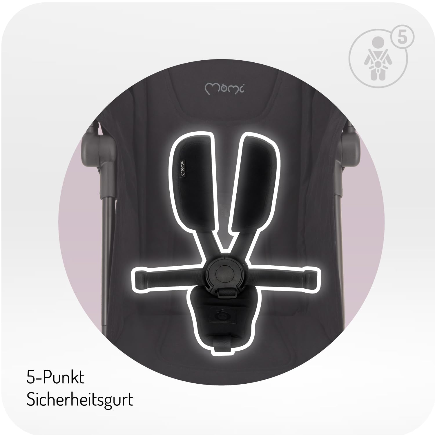 MoMi GRACE Reise Buggy Klein Zusammenklappbar - Kinderwagen bis 15kg ab 6 Monaten - Reisebuggy Handgepäck Geeignet - Leicht 6,2kg - 5-Punkt-Sicherheitsgurt
