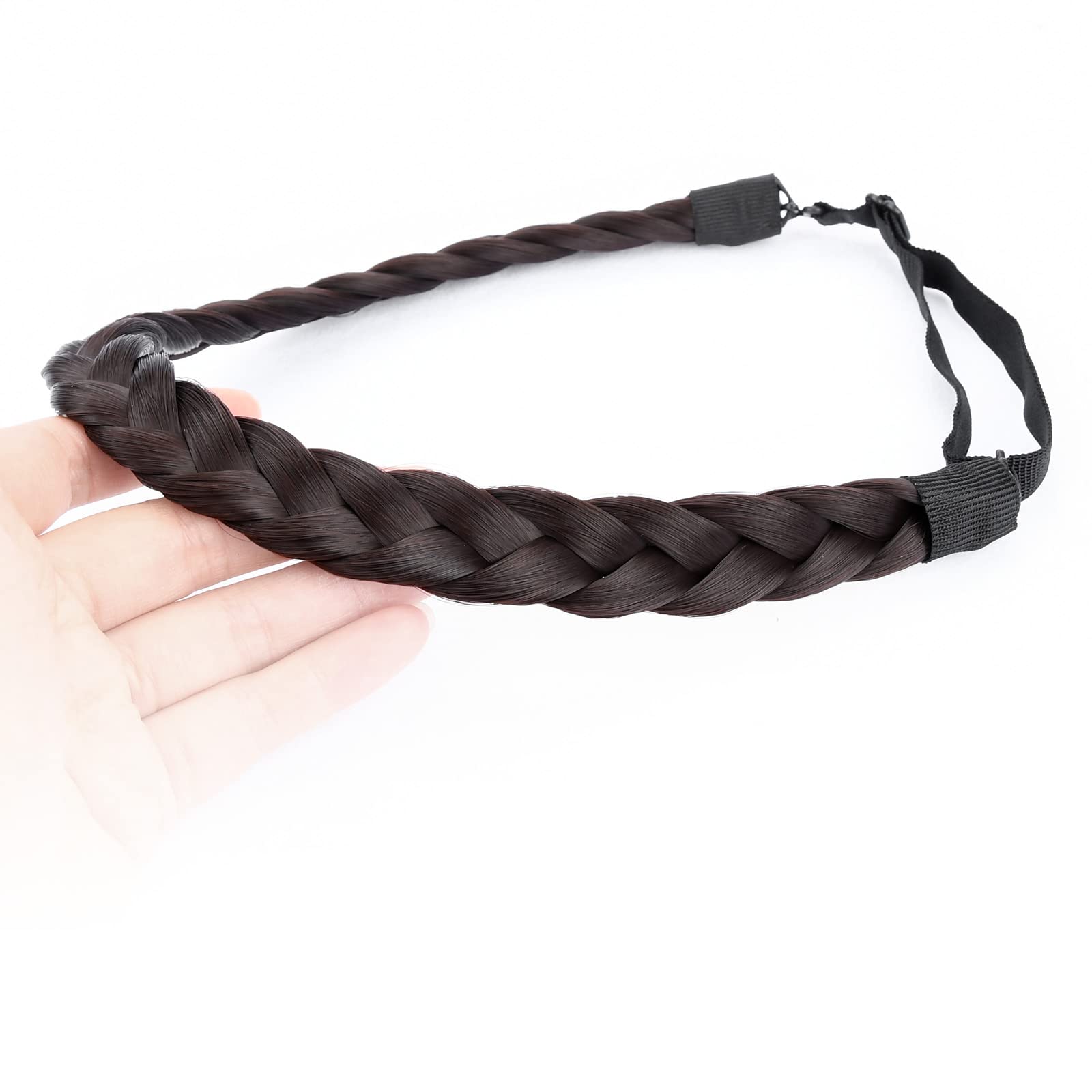 Gledola Thin 2 Strands Fishtail Plaited Braids Headband Braided Synthetic Hair Elastic Stretch - Image 3