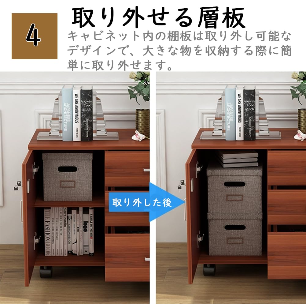 Amazon.co.jp: QD-WST デスクワゴン サイドワゴン キャビネット