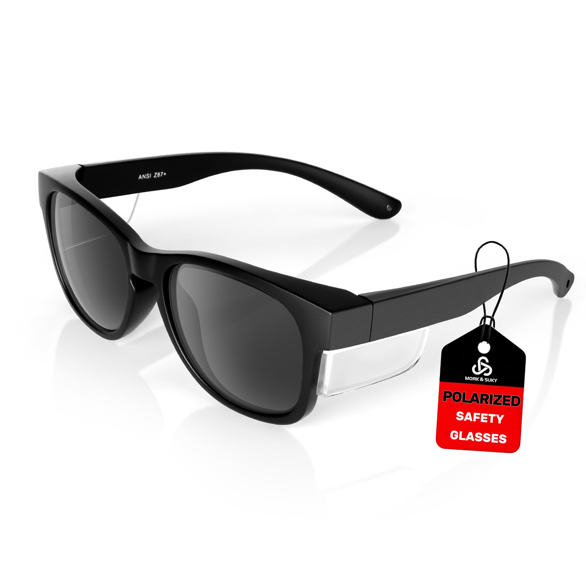 MORK&SUKY Safety Glasses with Side Shields，ANSI Z87.1 Certified Protective Eyewear for Work & Outdoor Use.