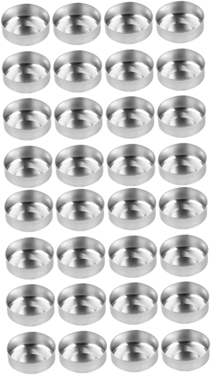 PLAFOPE 200pcs Empty Tea Light Tins Seamless Aluminum Cases for Candle Making Edge Containers for Home and Party Supplies for Craft Projects