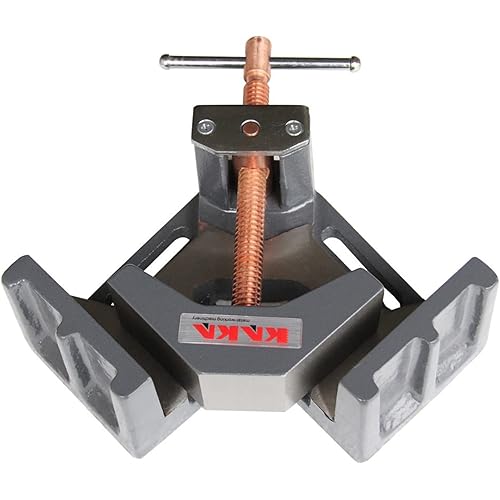 KAKA INDUSTRIAL Angle Clamp Heavy Duty Right 90-Degree Welding Clamp Vice, 4-Inch Jaw Opening, for Woodworking Corner Miter, Metalworking, and Photo Framing, AC-100​