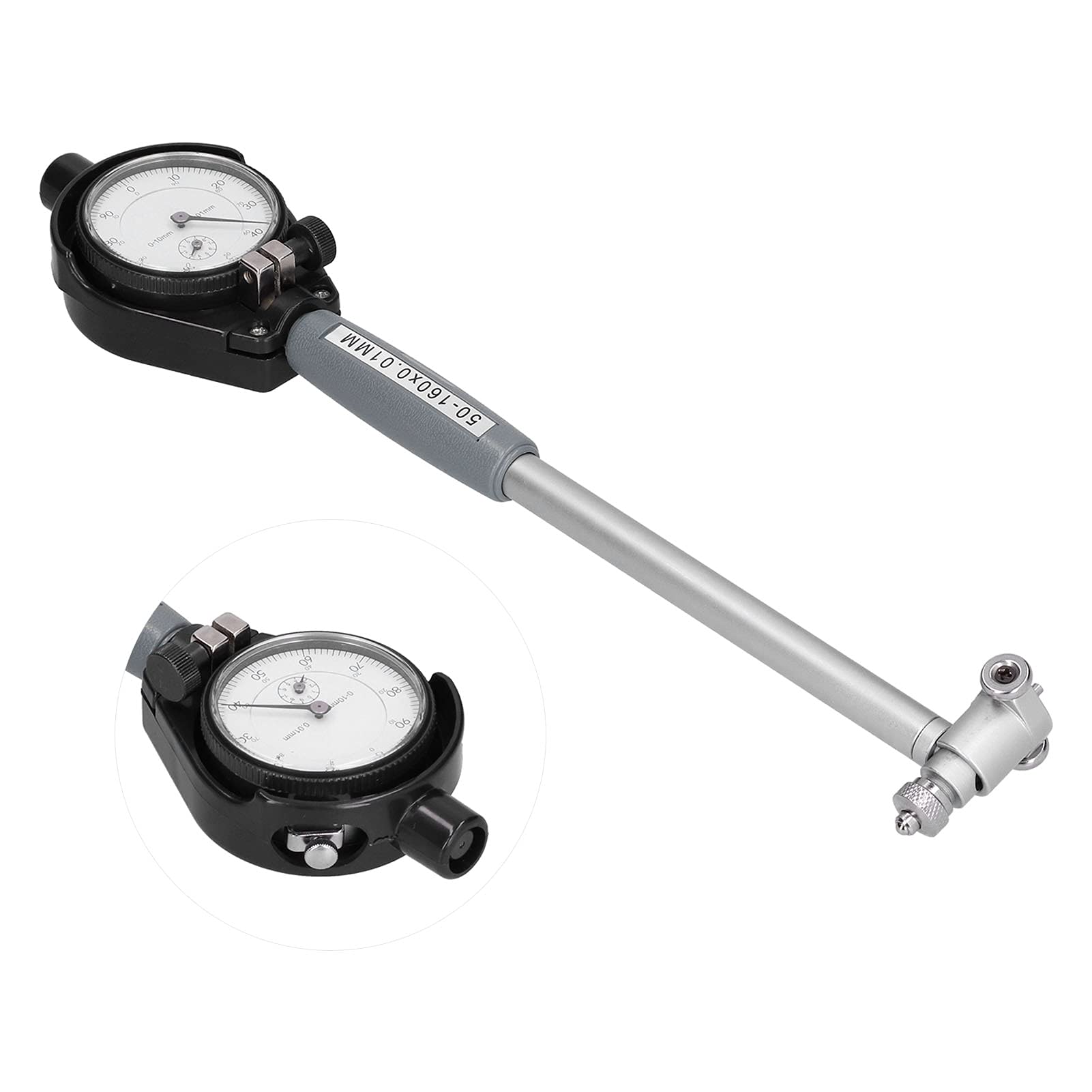 FTVOGUE Set di Comparatori in Lega di Alluminio, Calibro per Cilindri, Gamma 50-160 Mm, Precisione 0,01 Mm, profondità 150, Strumento di Misurazione per l'ispezione del Foro, Controlli Meccanici dei