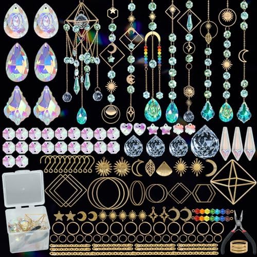 UXORSN DIY Suncatchers 400 PCS Crystal Sun Catchers Rainbow Maker Craft Kit